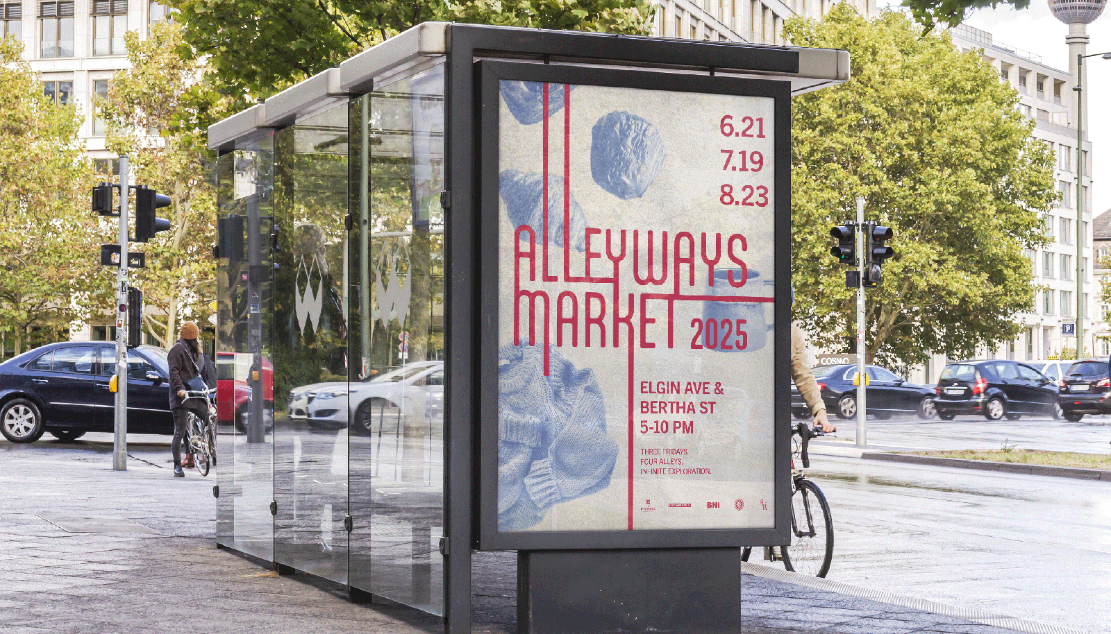 Alleyways Market bus shelter poster